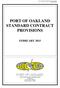 PORT OF OAKLAND STANDARD CONTRACT PROVISIONS