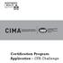 Certification Program Application CFA Challenge