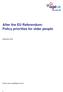 After the EU Referendum: Policy priorities for older people
