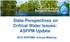 State Perspectives on Critical Water Issues: ASFPM Update NAFSMA Annual Meeting