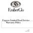 Express Limited Food Service Warranty Policy Printed in USB