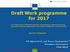 Draft Work programme for 2017