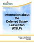 Introduction. Information About the Deferred Salary Leave Plan (DSLP) 1