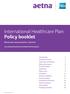 International Healthcare Plan Policy booklet