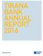 TIRANA BANK ANNUAL REPORT 2016