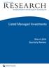 Listed Managed Investments. March 2016 Quarterly Review