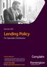 Lending Policy. For Specialist Distributors. November Case to discuss? Call