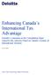 Enhancing Canada s International Tax Advantage