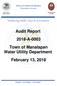 Audit Report 2018-A-0003 Town of Manalapan Water Utility Department February 13, 2018