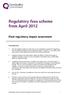 Regulatory fees scheme from April 2012
