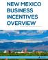 NEW MEXICO BUSINESS INCENTIVES OVERVIEW. presented by Albuquerque Economic Development, Inc.