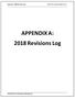 APPENDIX A: 2018 Revisions Log