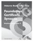 Foundation Certificate Synoptic