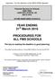 YEAR ENDING 31 st March 2016 PROCEDURES FOR ALL FMS SCHOOLS