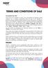 TERMS AND CONDITIONS OF SALE