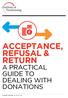 ACCEPTANCE, REFUSAL & RETURN A PRACTICAL GUIDE TO DEALING WITH DONATIONS. Excellent fundraising for a better world