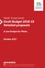Welsh Government Draft Budget Detailed proposals