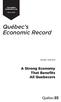 Québec s Economic Record