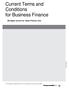 Current Terms and Conditions for Business Finance