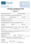 PERSONAL INFORMATION FORM 2016 Foley, Foley & Pearson, P.C.
