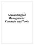 Accounting for Management: Concepts and Tools