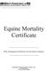 Equine Mortality Certificate