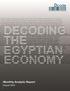Decoding the Egyptian Economy 1 August 2013 Edition. August 2013