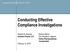 Conducting Effective Compliance Investigations