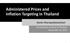 Administered Prices and Inflation Targeting in Thailand Kanin Peerawattanachart