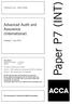 Paper P7 (INT) Advanced Audit and Assurance (International) Tuesday 7 June Professional Level Options Module