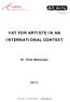 VAT FOR ARTISTS IN AN INTERNATIONAL CONTEXT