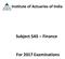 Institute of Actuaries of India. Subject SA5 Finance. For 2017 Examinations