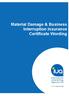 Material Damage & Business Interruption Insurance Certificate Wording