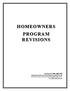 HOMEOWNERS PROGRAM REVISIONS