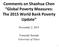 Comments on Shaohua Chen Global Poverty Measures: The 2015 World Bank Poverty Update