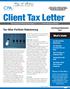 Client Tax Letter Tax Saving and Planning Strategies from your Trusted Business Advisor sm