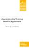 Apprenticeship Training Services Agreement. Terms & Conditions