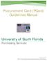 Procurement Card (PCard) Guidelines Manual