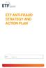 ETF ANTI-FRAUD STRATEGY AND ACTION PLAN