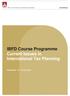IBFD Course Programme Current Issues in International Tax Planning