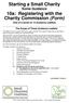 Starting a Small Charity Some Guidance 10a: Registering with the Charity Commission (Form)