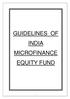GUIDELINES OF INDIA MICROFINANCE EQUITY FUND