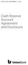 EFFECTIVE SEPTEMBER 1, Cash Reserve Account Agreement and Disclosure