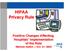 HIPAA Privacy Rule. Positive Changes Affecting Hospitals Implementation of the Rule Melinda Hatton -- Oct. 31, 2002