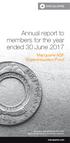 Annual report to members for the year ended 30 June 2017
