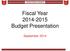 Fiscal Year Budget Presentation