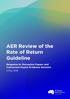AER Review of the Rate of Return Guideline. Response to Discussion Papers and Concurrent Expert Evidence Sessions