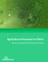 Agricultural Insurance in China: History, Development and Success Factors