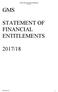 STATEMENT OF FINANCIAL ENTITLEMENTS