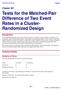 Tests for the Matched-Pair Difference of Two Event Rates in a Cluster- Randomized Design